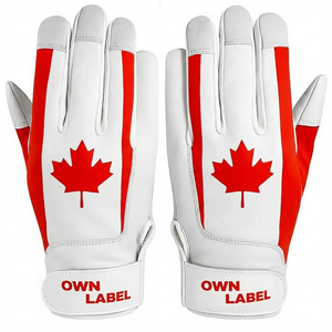 Gants de baseball et de softball personnalisés en gros sur le thème des drapeaux, imprimés par sublimation, paume en cuir de mouton résistant à l'usure, gants de frappe de baseball - Product Image 6