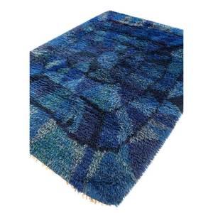 Alfombras de Lana Anudadas a Mano Zuri Blue, Alfombras Rectangulares Abstractas 3D Tipo Rompecabezas para el Hogar, Sala de Estar, Pasillo, Entrada-Paem-747 - Product Image 2