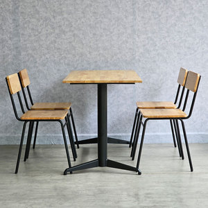 Minimalist Wood Dining/<b>Restaurant</b> Table & 4 Chairs <b>Set</b> for Mall & Hotel Use-CBCF292 - Product Image 3