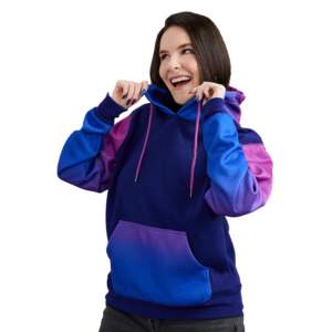 เสื้อฮู้ดผู้หญิงไล่ระดับสีสุดหรูมีซิปสำหรับฤดูใบไม้ร่วงและฤดูหนาวทำจากผ้าฝ้ายออร์แกนิกพิมพ์ลายปักโลโก้ - Product Image 4