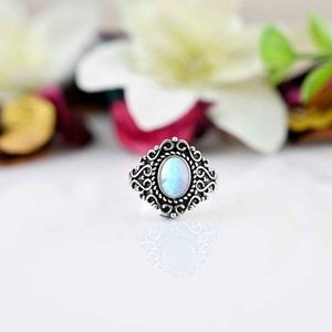 Bague en argent sterling 925 faite à la main de style Boho pour femmes tendance amour bijoux de mariage cadeau plaqué rhodium fêtes en pierre de lune - Product Image 2