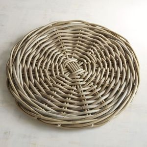 Natural Handmade <b>Woven</b> Bamboo Rattan Coasters Neutral Minimalist Wicker Bohemian Indie Coasters Home & Kitchen - Product Image 2