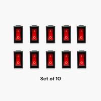 Lot de 10 interrupteurs à bascule KCD avec lumière bleue, matériau PA66, fonction marche/arrêt, 250Vac max, certifiés CQC, usage industriel, IP53, livraison gratuite