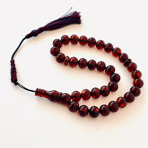 Prière islamique d'ambre de cerise, ambre naturel 33 Tasbih, prière quotidienne - Product Image 6