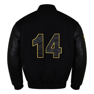 แจ็คเก็ตวาร์ซิตี้ลำลองผู้ชายแบบ OEM ปักโลโก้ตามสั่ง เสื้อผ้าแคนวาสสไตล์วินเทจสำหรับฤดูหนาว แจ็คเก็ตวาร์ซิตี้แบบกำหนดเองสำหรับผู้ชาย - Product Image 2