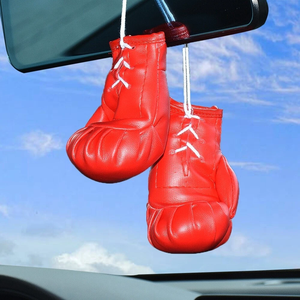 Mini gants de boxe porte-clés suspendu de voiture et ensemble d'ornements de miroir Mini gants de boxe en PU pour voiture suspendus article de décoration de voiture léger - Product Image 6