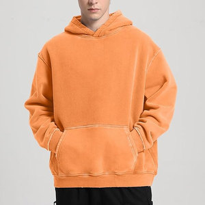 Custom Logo 8.5oz Midweight Pullover Hoodie Jersey Lined Hood Split Stitch Seams Blanks DDP Service Free Hoodies - Product Image 4