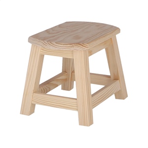 WELL HOME Sgabello Ovale Grande in Legno, Finitura Non Verniciata, 30x22x24 cm - Product Image 4