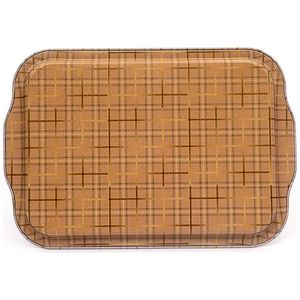 Rosy 215x316mm Bandeja rectangular de metal para servir con asa Diseño elegante antiguo y moderno para servir alimentos y Plato decorativo - Product Image 2