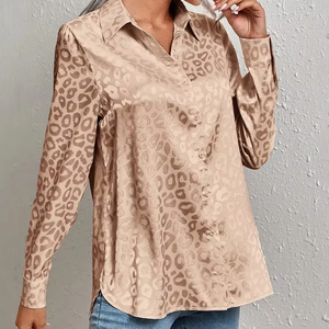 3d Sublimation Design Office Women's Shirts 100% Organic Cotton Summer Shirts New Turn-Down Casual <b>Collar</b> Shirt - Product Image 5