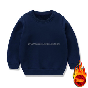 Vente flash Vêtements pour bébé Haut pour enfant Manches longues Col rond Uni Doux Tricoté en polaire Sweat-shirt pour enfants - Product Image 3