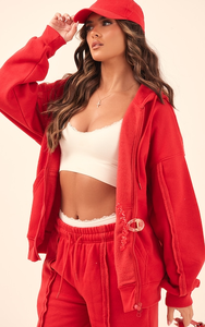 Sweat à capuche d'hiver unisexe personnalisé, épais, en polaire de luxe, avec broderie solide, logo personnalisé, surdimensionné, double - Product Image 4