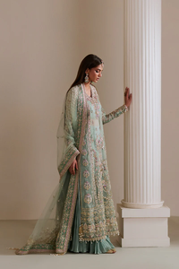 Robe Lehenga Choli Anarkali lourdement ornée pour femmes avec des détails de style nuptial de luxe, tenue de soirée pakistanaise - Product Image 5