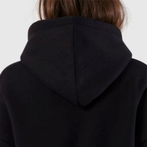 เสื้อมีฮู้ดผ้าฟลีซผ้าฝ้ายสีดำสำหรับทุกเพศงานปักสีและสีตามสั่ง - Product Image 5