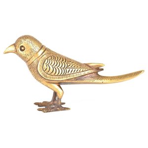 Estatuilla de pájaro macizo de proveedor superior, estatua de latón antiguo, centro de mesa, figura de salón, estatuas de animales - Product Image 1
