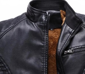 MenClassic Lambskin Leather <b>Jacket</b> Durable Biker Motorcycle Outerwear for All Weather - Product Image 3