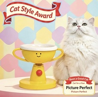 Gamelle surélevée en plastique pour chat, forme trophée, bols de nourrissage surélevés pour chiens et chats, fournitures d'alimentation pour animaux de compagnie, vente en gros de plats