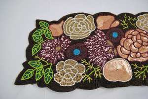 Beaded <b>Table</b> <b>Runner</b> Hand Embroidered <b>Table</b> Liner for Home Wedding or <b>Dining</b> at Factory Prices - Product Image 4