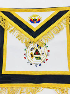 Delantal Masónico de Alambre de Lujo Personalizado para Maestro Masón, Regalia, Precio Directo de Fábrica de Proveedor de Pakistán - Product Image 2