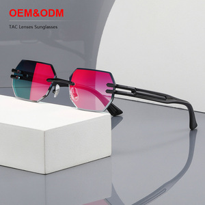 Gafas de Sol Ovaladas Polarizadas con Protección UV400, de Película Gruesa y Colorida, Gafas de Sol de Diseño para Mujer, Gafas de Sol Retro de Metal para Hombre, Gafas de Sol Vintage - Product Image 1