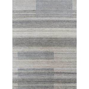 Blythe Grey Black Striped Wool <b>Rug</b> Hand Knotted <b>Boho</b> Style Afghan Afghan for Home Living Room Hallway Rectangle Carpet-LSEA-1197 - Product Image 1
