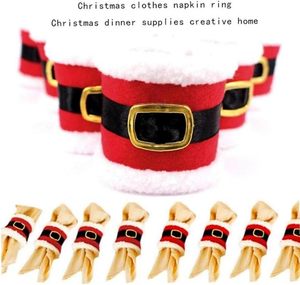 แหวนผ้าเช็ดปากทำด้วยผ้าขนสัตว์ตกแต่งด้วยที่คลุมซานตาคลอสสำหรับเทศกาลคริสต์มาสเพิ่มความทันสมัยให้กับโต๊ะอาหารของคุณ - Product Image 6