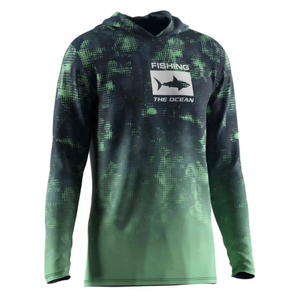 เสื้อฮู้ดสำหรับใส่ตกปลาแบบสั่งตัดตามแบบซับลิเมชันเต็มรูปแบบ UPF 50 + ป้องกันแสงแดด - Product Image 6