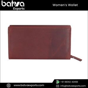 Top Selling Women's <b>RFID</b> Blocking Full Grain Oil Pull-Up Genuine Leather Long <b>Wallet</b> Vintage Modern Design - Product Image 4