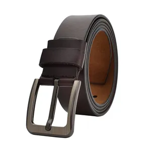 Low MOQ Genuine Leather Belts Men Top Quality Strap Male Metal Buckle Brown Dress Belts Genuine leather belts from Pakistan