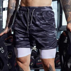 Short de jogging pour homme, séchage rapide, entraînement, gym, fitness, sports d'été, course à pied, shorts d'été à motif uni - Product Image 2