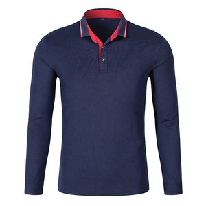 Polo de algodón de cuerpo entero para hombre con logotipo de diseño personalizado, ropa deportiva de manga larga, peso de tela de 180 gramos para golf - Product Image 6
