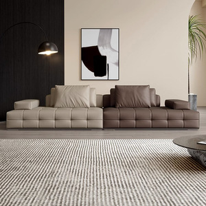 Ý tối giản <span class=keywords><strong>Lawrence</strong></span> sofa da xốp thiết kế sofa Lớp trên cùng da bò cao cấp ánh sáng sang trọng sofa da - Product Image 2