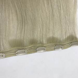 Wholesale unprocessed 100% Brazilian Human Hair Clip In Hair Extensions full cuticle aligned clip human hair - Product Image 5