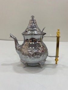 เครื่องชงกาแฟสแตนเลสสไตล์ตะวันออกทำจากคริสตัลหม้อกาแฟอาหรับหม้อกาแฟสีเงินสไตล์ตุรกี - Product Image 4