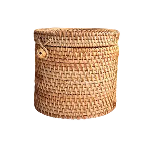 Doku kutusu toptan kapakları rekabetçi Vintage stil el hazırlanmış paket özelleştirmek dayanıklı Rattan doku kutusu vietnam'da yapılan