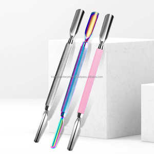 Empujador de Cutículas de Acero Inoxidable de Doble Cabeza de Alto Rendimiento, Reutilizable, para Manicura y Pedicura, Herramienta para Limpiar Uñas y Eliminar Piel Muerta - Product Image 1