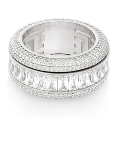 Lujoso anillo de diamantes de Hip Hop de Plata de Ley 925 con moissanita de corte Baguette Original para bodas y fiestas - Product Image 2