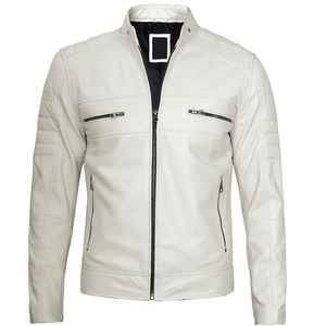Chaqueta de cuero personalizada para hombre Lona de alta calidad con cuello levantado Diseño de moda para invierno con chaqueta con logotipo frontal para hombre - Product Image 2
