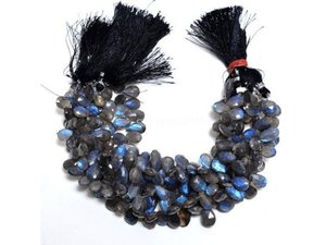 Perles à facettes en forme de poire en labradorite brins de briolette pour la fabrication de bijoux en pierre - Product Image 3