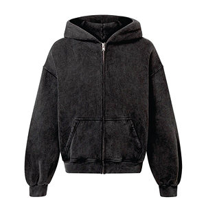 Lujo personalizado pulóver peso pesado Premium algodón mezclado gota hombro hombres sudaderas con capucha de alta calidad - Product Image 6