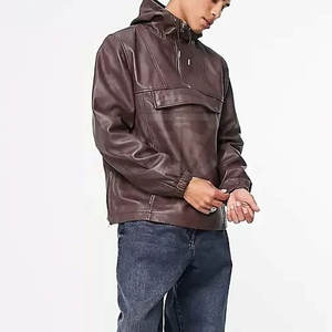 Sweat à capuche en cuir d'hiver pour homme moderne avec un design minimaliste, ajustement confortable, surface lisse et intérieur douillet, respectueux de l'environnement - Product Image 5