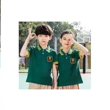 Direto da fábrica projetos uniforme da escola do jardim de infância uniforme escolar coreano roupa dos miúdos por atacado amostra 100% algodão