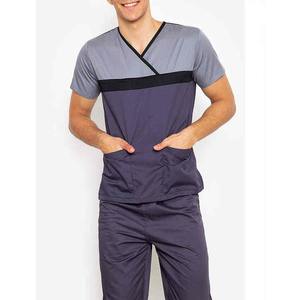 Ropa de trabajo de alta calidad uniforme médico para Hospital tela de algodón hombres verano Hospital Scrubs - Product Image 3