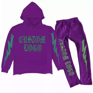 Veste de survêtement respirante à séchage rapide 100% coton avec logo personnalisé Ensemble de survêtement d'hiver imprimé soufflé OEM avec poche personnalisé grande taille - Product Image 5