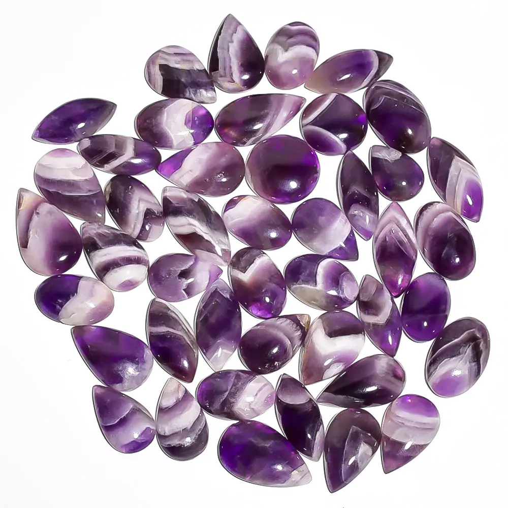 Doğal Amethyst ametist gevşek taşlar mix şekli tüm boyut el yapımı pürüzsüz şifa Amethyst ametist Cabochon gevşek taşlar