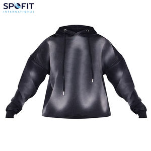 Custom Oversized <b>Acid</b> Wash Sun Fade Hoodie Distressed 100% Cotton Streetwear <b>Drop</b> Shoulder Women's Hoodies Wholesale Luxury - Product Image 6