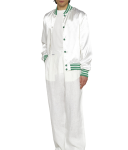 Chaqueta de bombardero de satén a prueba de viento impermeable con cuello mandarín personalizado Parka pesada aislada cálida con frente para hombres - Product Image 1