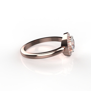 Avarta Jewellery Bague solitaire halo en or rose de 50 cents - Product Image 5