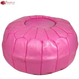 Pouf ottoman en cuir véritable tricoté à la main de style marocain, repose-pieds créatif artificiel pour chambre à coucher, salon, atelier, hôtel, villa - Product Image 2