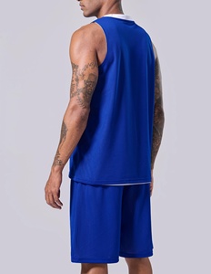 Maillot de basket imprimé pour homme, sans manches, col en V, coupe athlétique, polyester, anti-humidité, respirant, uniforme d'équipe personnalisé - Product Image 2